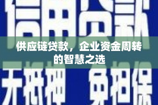 万年供应链贷款，企业资金周转的智慧之选